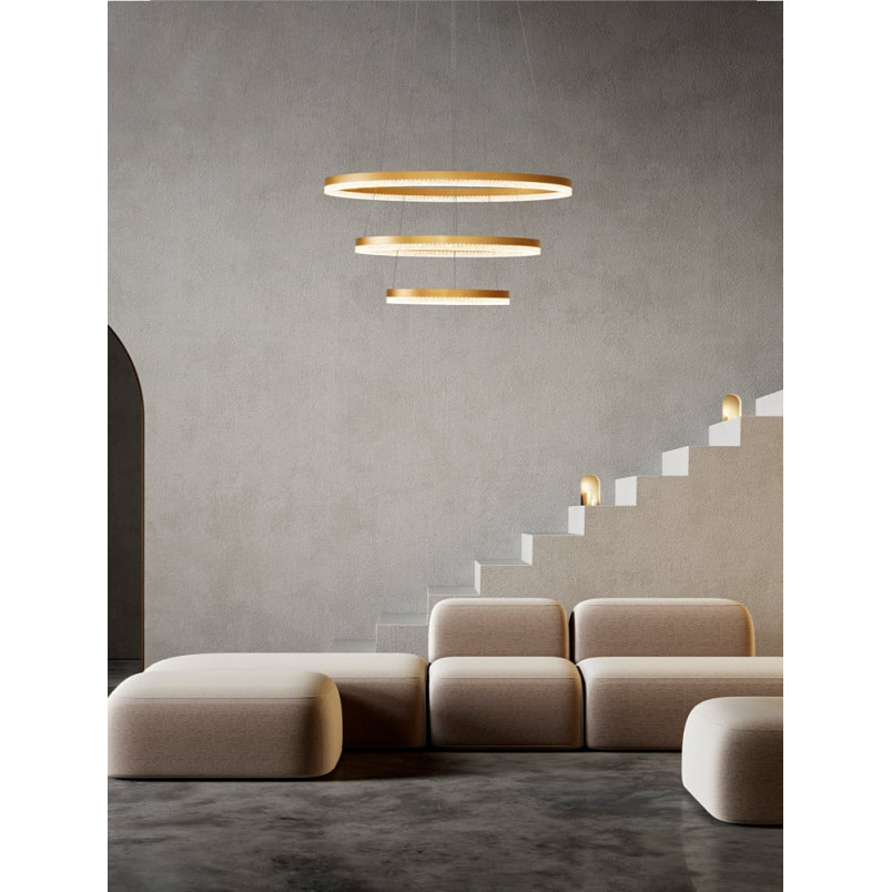 Lampa wisząca Giulia LED złota - Elegancki żyrandol glamour