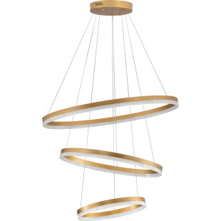 Lampa wisząca okrągła z kryształkami Giulia LED 80cm / 60cm / 40cm złoty mosiądz