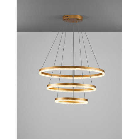 Lampa wisząca Giulia LED złota - Elegancki żyrandol glamour