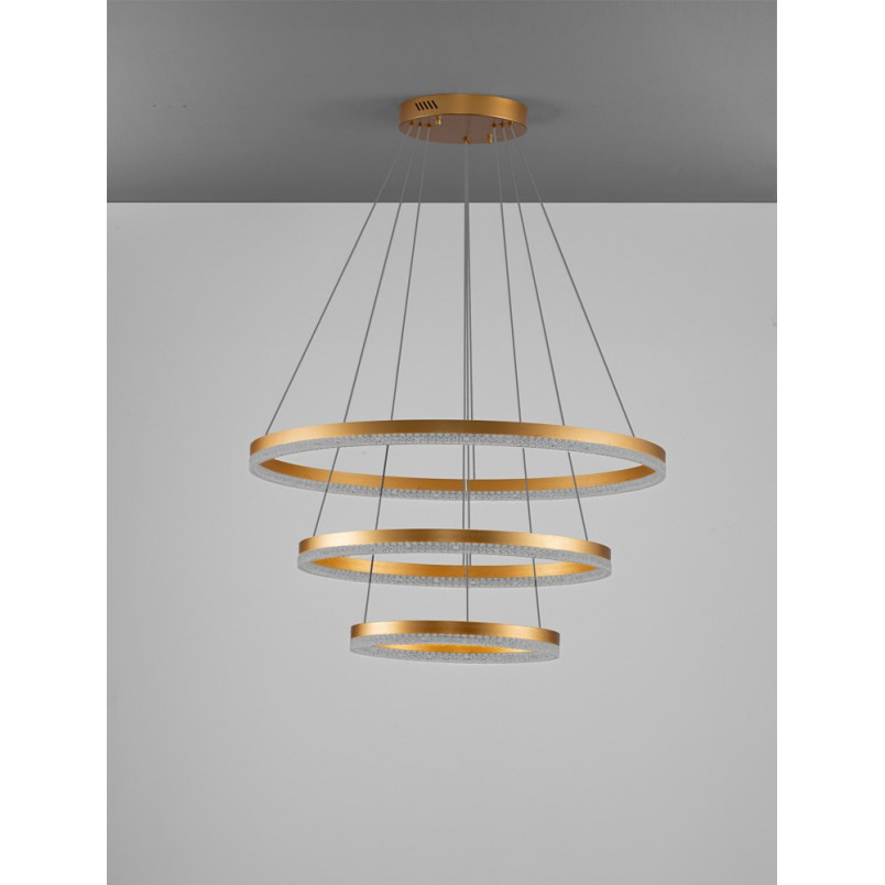 Lampa wisząca Giulia LED złota - Elegancki żyrandol glamour