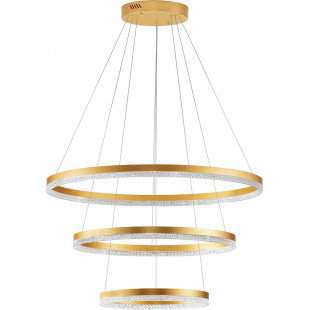 Lampa wisząca okrągła z kryształkami Giulia LED 80cm / 60cm / 40cm złoty mosiądz