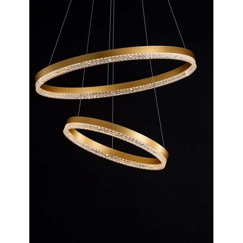 Lampa wisząca Giulia LED złota | Elegancki żyrandol glamour