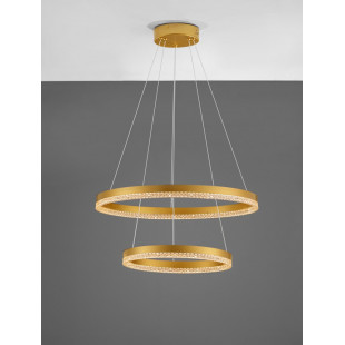 Lampa wisząca okrągła z kryształkami Giulia LED 60cm / 40cm złoty mosiądz