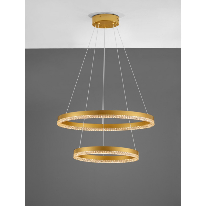 Lampa wisząca Giulia LED złota | Elegancki żyrandol glamour