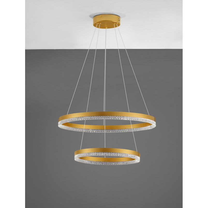Lampa wisząca Giulia LED złota | Elegancki żyrandol glamour