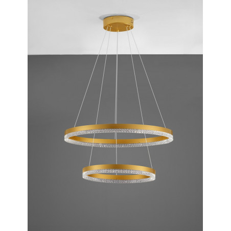Lampa wisząca Giulia LED złota | Elegancki żyrandol glamour