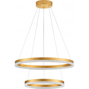 Lampa wisząca okrągła z kryształkami Giulia LED 60cm / 40cm złoty mosiądz