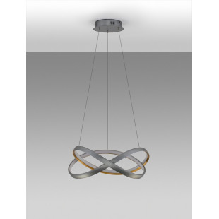 Lampa wisząca nowoczesna z pilotem Peris LED 50cm szaro-złota
