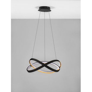Lampa wisząca nowoczesna z pilotem Peris LED 50cm czarno-złota