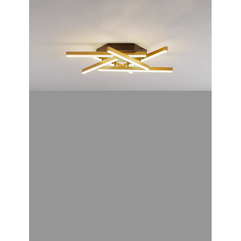 Plafon LED Ksilo - Złoto/Czarny | Nowoczesne Lampy Decolab24