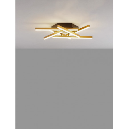 Plafon LED Ksilo - Złoto/Czarny | Nowoczesne Lampy Decolab24