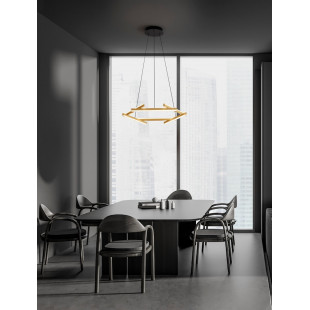 Lampa Wisząca Ksilo LED | Nowoczesny Design Złoto/Czarny