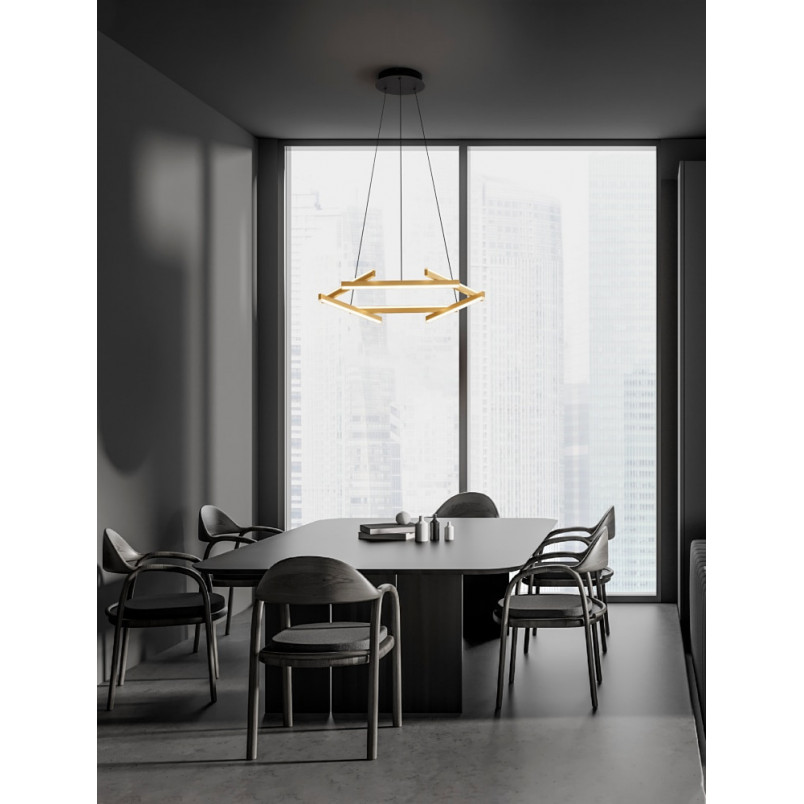Lampa Wisząca Ksilo LED | Nowoczesny Design Złoto/Czarny