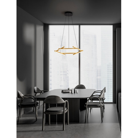 Lampa Wisząca Ksilo LED | Nowoczesny Design Złoto/Czarny