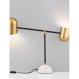 Lampa stołowa vintage Vintica - złoty/czarny/marmur | Decolab24