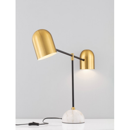 Lampa stołowa vintage Vintica - złoty/czarny/marmur | Decolab24