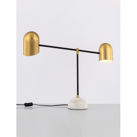 Lampa stołowa vintage Vintica - złoty/czarny/marmur | Decolab24