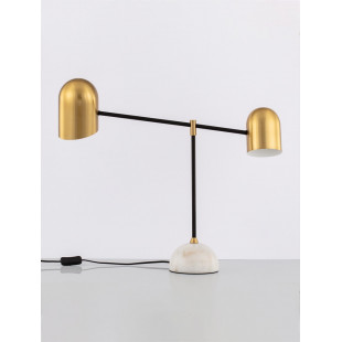 Lampa stołowa vintage Vintica - złoty/czarny/marmur | Decolab24