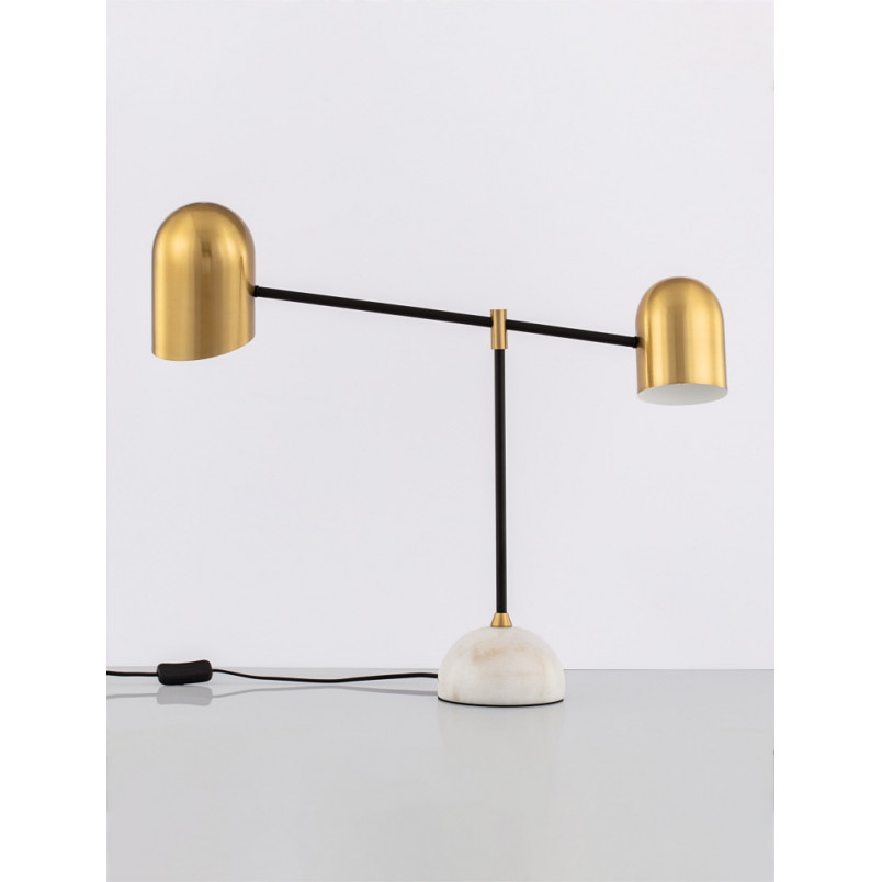 Lampa stołowa vintage Vintica - złoty/czarny/marmur | Decolab24