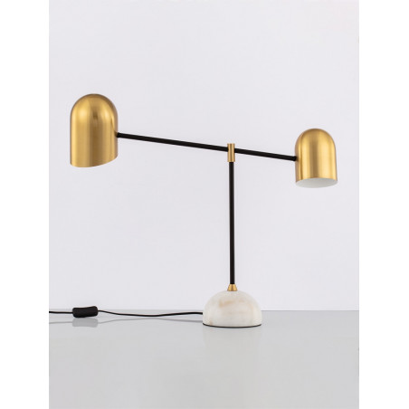 Lampa stołowa vintage Vintica - złoty/czarny/marmur | Decolab24