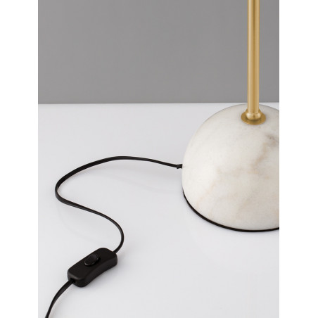 Lampa stołowa retro Lorenzo | Czarny, złoty, marmur - Decolab24