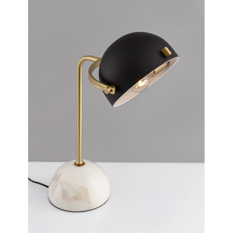 Lampa stołowa retro Lorenzo | Czarny, złoty, marmur - Decolab24