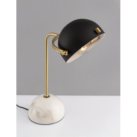 Lampa stołowa retro Lorenzo | Czarny, złoty, marmur - Decolab24