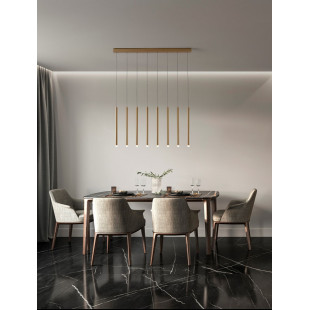 Lampa wisząca LED złota - Tuby na listwie Hose | Decolab24