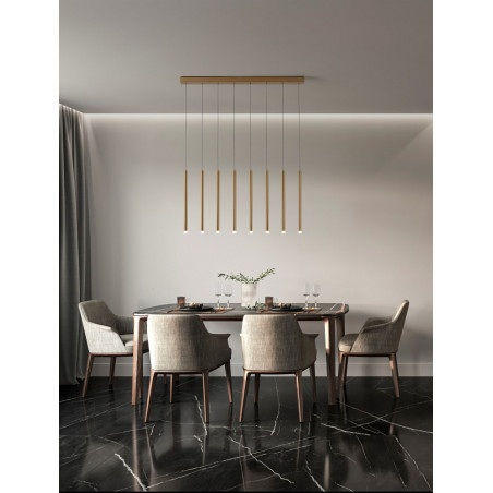 Lampa wisząca LED złota - Tuby na listwie Hose | Decolab24
