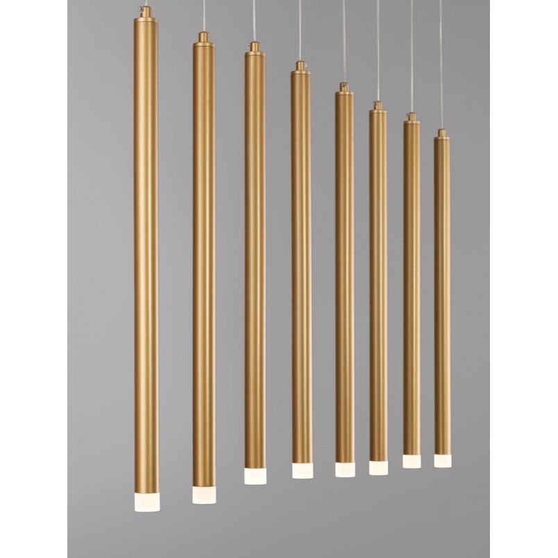 Lampa wisząca LED złota - Tuby na listwie Hose | Decolab24