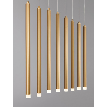 Lampa wisząca LED złota - Tuby na listwie Hose | Decolab24
