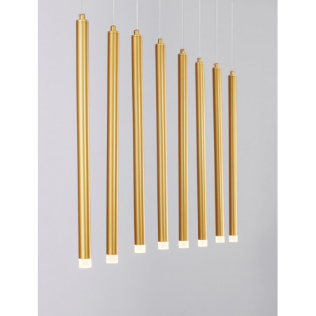 Lampa wisząca LED złota - Tuby na listwie Hose | Decolab24