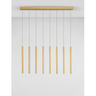 Lampa wisząca LED złota - Tuby na listwie Hose | Decolab24