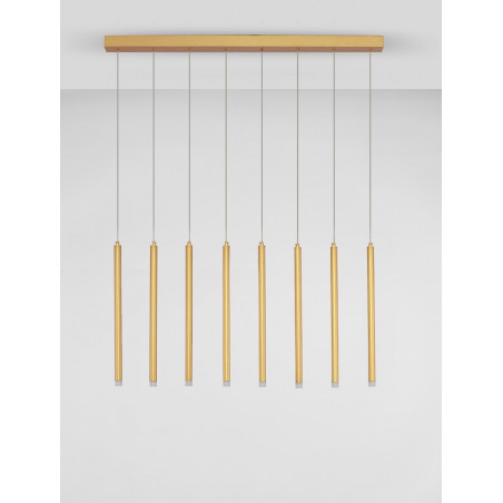 Lampa wisząca LED złota - Tuby na listwie Hose | Decolab24