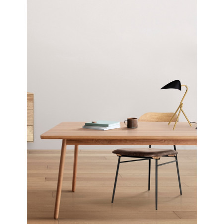 Lampa Trooper: Designerska lampa stołowa czarno-złota | Decolab24