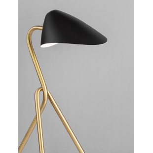 Lampa Trooper: Designerska lampa stołowa czarno-złota | Decolab24