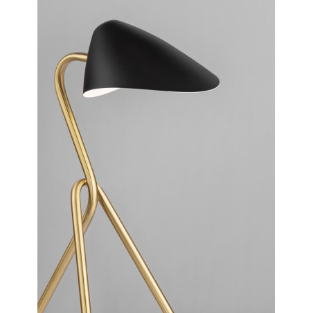 Lampa Trooper: Designerska lampa stołowa czarno-złota | Decolab24