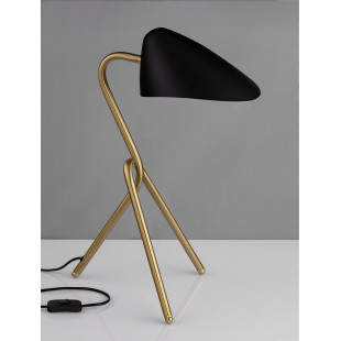 Lampa Trooper: Designerska lampa stołowa czarno-złota | Decolab24