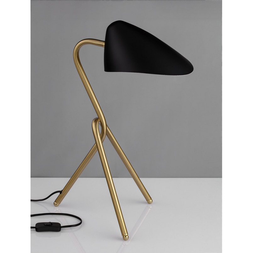 Lampa Trooper: Designerska lampa stołowa czarno-złota | Decolab24