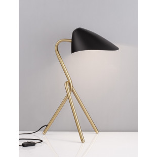 Lampa Trooper: Designerska lampa stołowa czarno-złota | Decolab24
