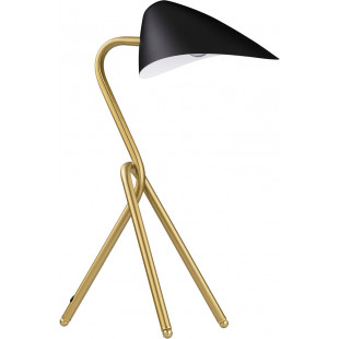 Lampa Trooper: Designerska lampa stołowa czarno-złota | Decolab24