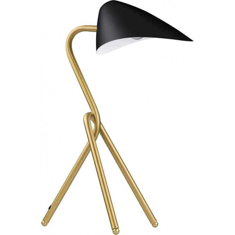 Lampa Trooper: Designerska lampa stołowa czarno-złota | Decolab24
