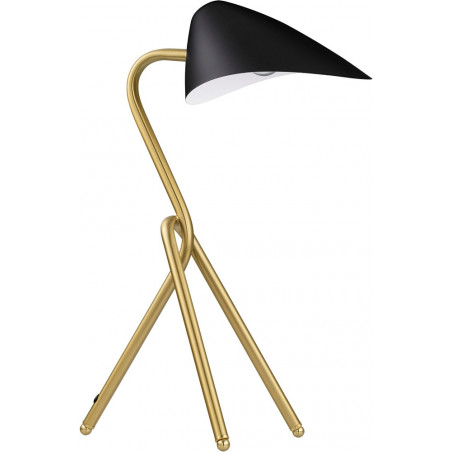 Lampa Trooper: Designerska lampa stołowa czarno-złota | Decolab24
