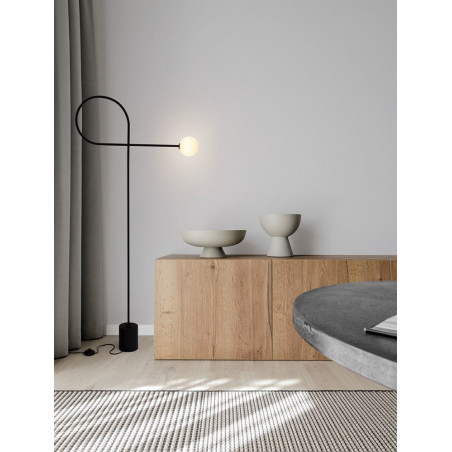 Lampa podłogowa szklana kula Ballo | Decolab24