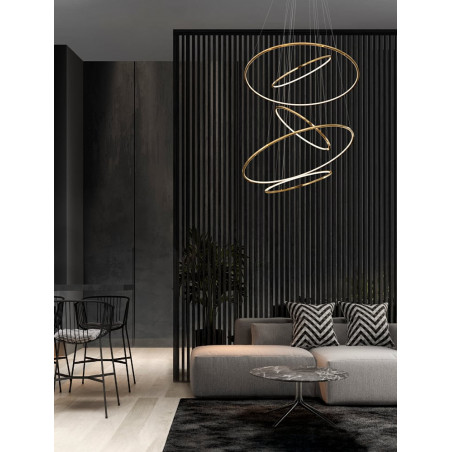 Lampa Wisząca Złota Confuso Circles LED | Decolab24
