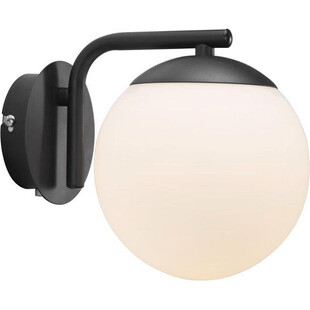 Kinkiet szklany Grant czarny/opal Nordlux | Retro Design