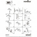 Kinkiet szklany Grant czarny/opal Nordlux | Retro Design