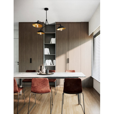 Lampa sufitowa Loft Artemis III | Czarna i Złota | Decolab24