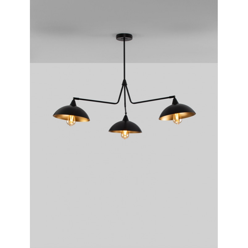 Lampa sufitowa Loft Artemis III | Czarna i Złota | Decolab24