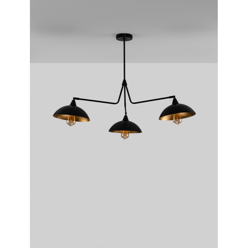 Lampa sufitowa Loft Artemis III | Czarna i Złota | Decolab24